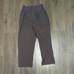 Urban Outfitters Women's Pants Size Medium Dark Plaid Wide Tapered Ankle Pant